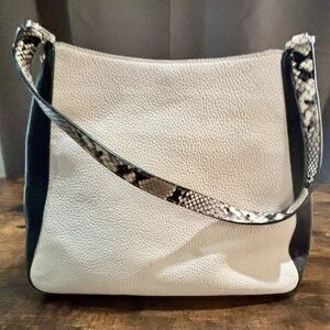 Kate Spade Cream, Black, and Snake Skin Pattern Shoulder Bag